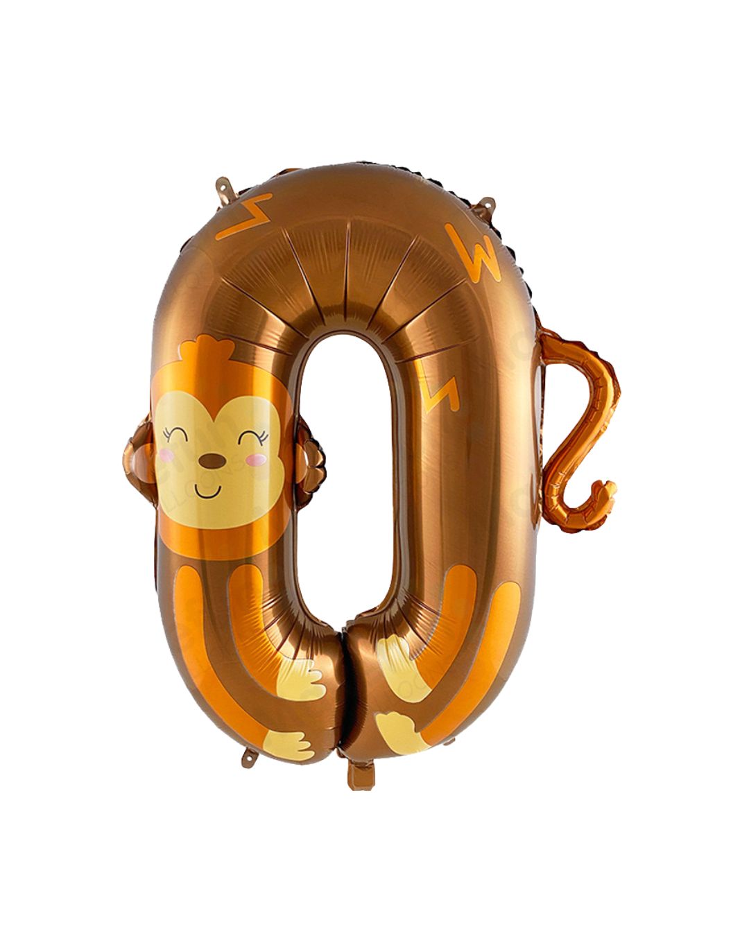 Large Number 0 Foil Balloon, Monkey