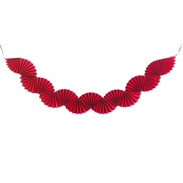Red Honeycomb Fan Garland, Red