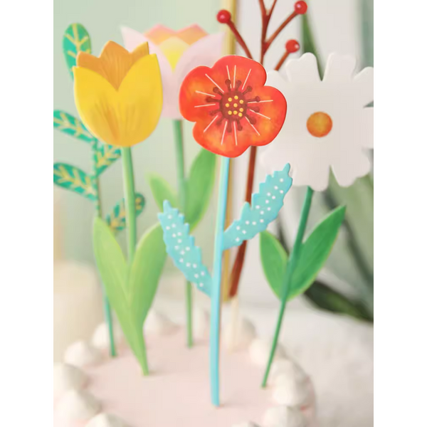 Flower Bouquet Cake Toppers (set of 6)