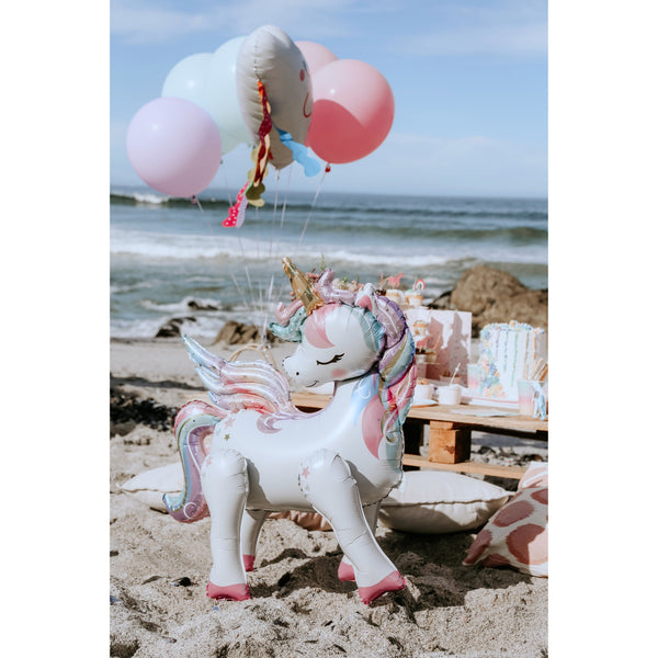 3D Unicorn Foil Balloon, Pastel