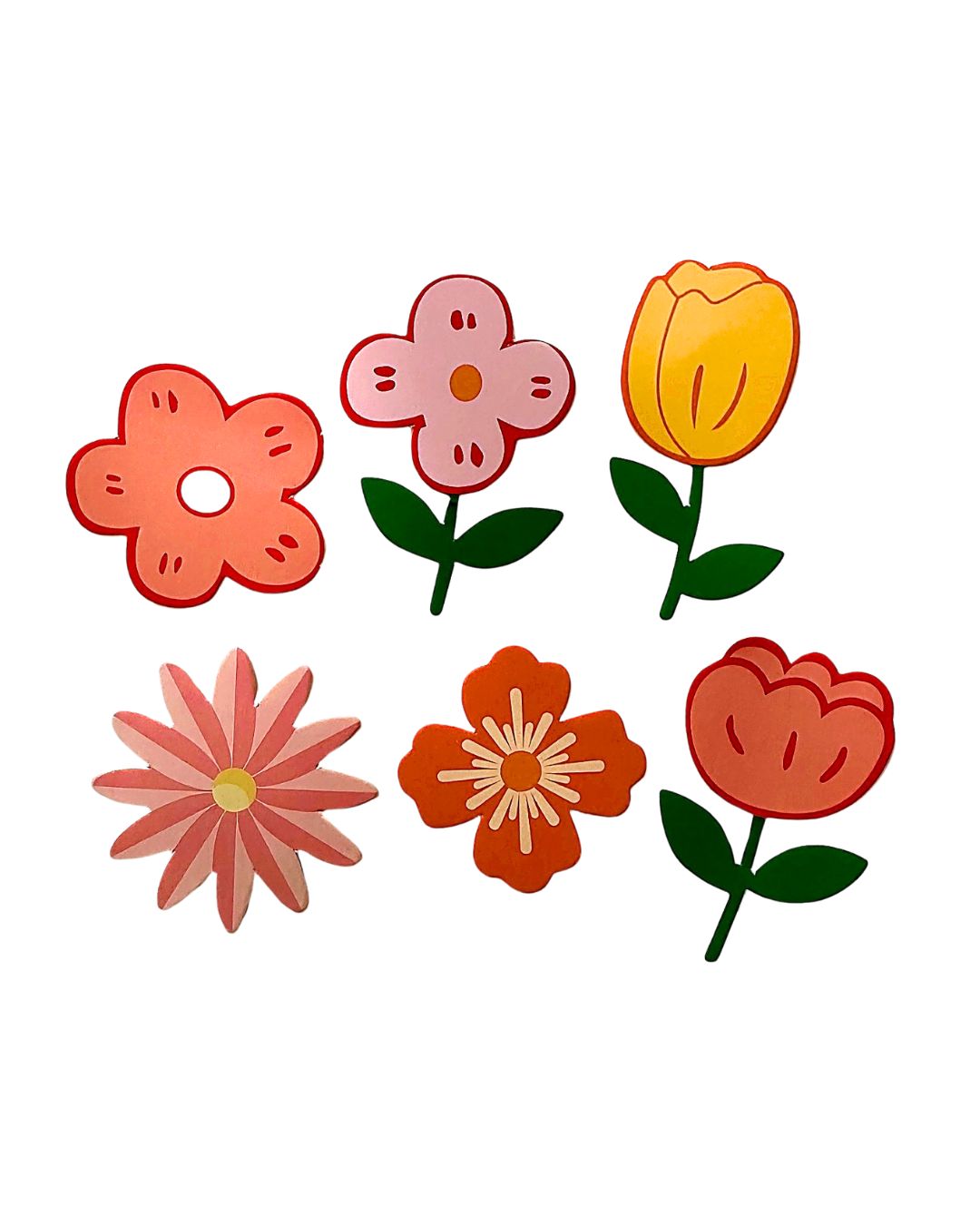 Spring Flower Cake Toppers (set of 6)