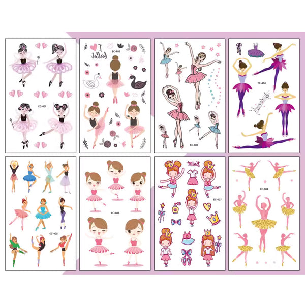 Ballet Girl Tattoos (set of 8)