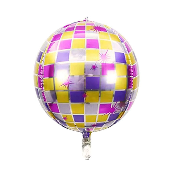 Disco Ball 4D Foil Balloon, Purple