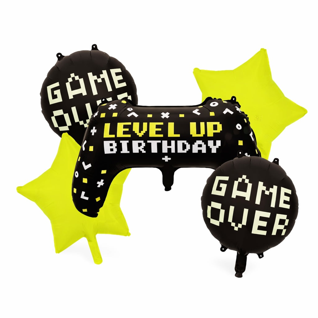 Gaming Birthday Foil Balloon Mix (set of 5)