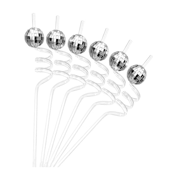 Disco Ball Straws Reusable (set of 6)